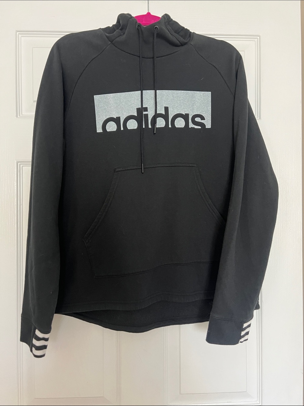 adidas Black Crewneck Sweatshirt with Reflective Logo